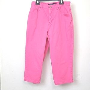 Bill Blass Pink 100% Cotton Capri Jeans 6P High Rise Easy Fit Y2K Retrocore